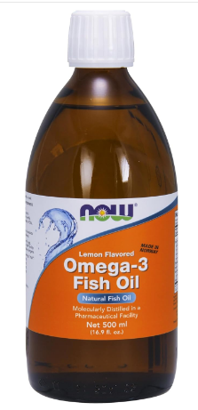 NOW Supplements, Omega-3 Fish Oil Liquid, Molecularly Distilled, Lemon Flavored, 16.9-Ounce