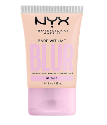 NYX PROFESSIONAL MAKEUP Bare With Me Blur Skin Tint Foundation Make Up with Matcha, Glycerin & Niacinamide - Pale