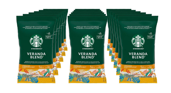 Starbucks SBK11020676 Premium Blonde Roast Ground Coffee, 2.5oz (Pack of 18) Packaging may vary