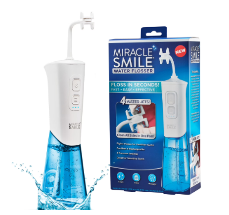 Miracle Smile Water Flosser, Portable Dental Rechargeable Water Flosser, Easy Refill Water Tank