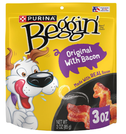 Purina Beggin' Strips Real Meat Dog Treats, Original With Bacon Flavor - 3 Ounce (Pack of 6)