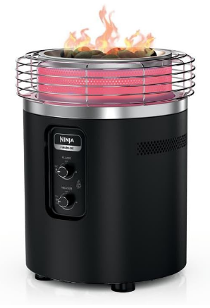 Ninja Fireside360 Fire Pit & Heater, 80,000 BTU, 3 Modes, Push Start, Black