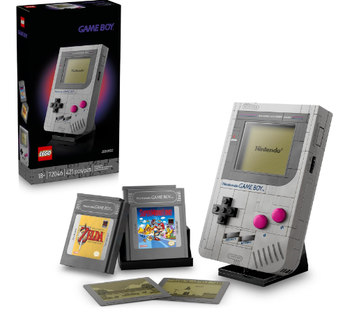 LEGO Super Mario Game Boy - Retro Building Sets for Adults, Ages 18+ - Gifts for Birthdays - Collectible Model with Game Paks and Display Stand - 72046