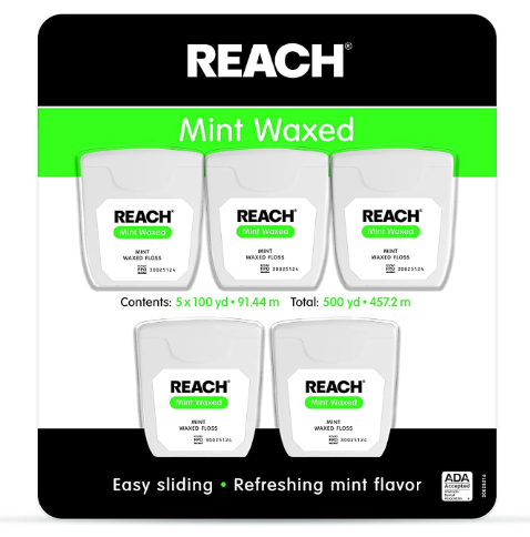 Reach Mint Waxed Dental Floss, 5 Count